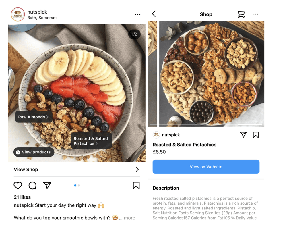 Tagged Instagram Post for Food Brand