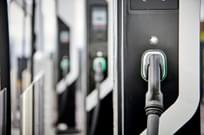 Bank of electric vehicle car chargers.