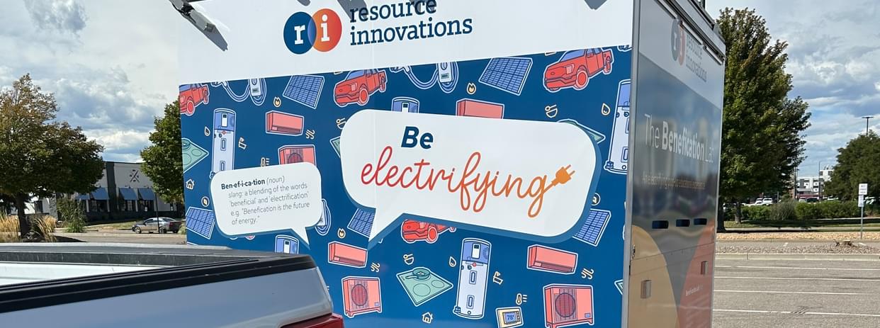 Resource Innovations' Benefication Lab hooked up to the back of a white truck and ready to be towed.