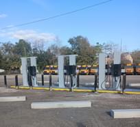 Installation of EV charging station for electric school buses.
