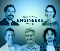 Image with headshots of 5 engineers for National Engineers Week 2026
