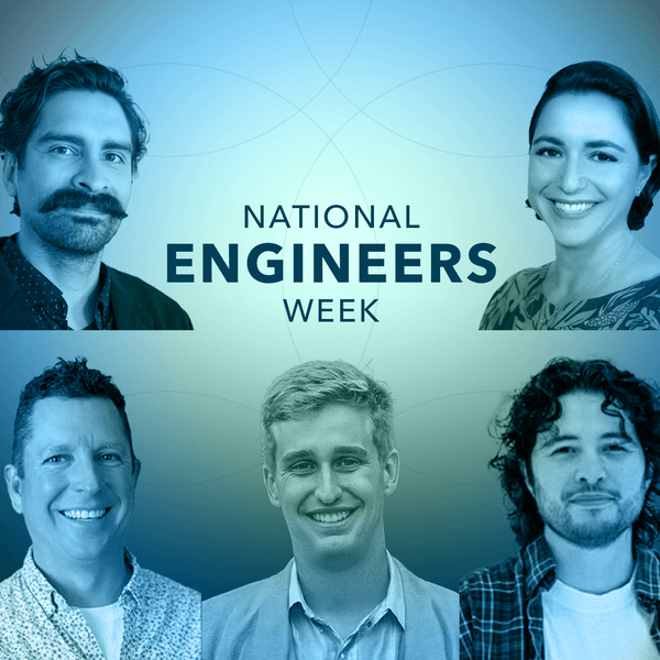 Image with headshots of 5 engineers for National Engineers Week 2026