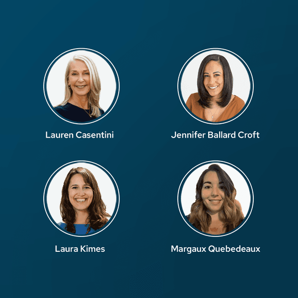 Professional headshots of four female employees at Resource Innovations