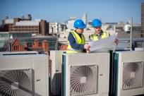 air conditioning installation on rooftop