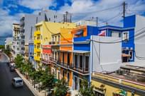 The colorful buildings of Recinto Sur street in Old Suan Juan