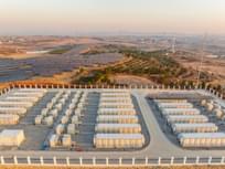 Energy storage power station in the morning.