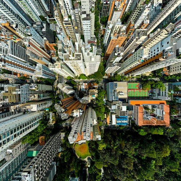 Aerial of metropolitan city