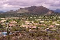 Phoenix/Scottsdale desert community with Black Mountain in background.