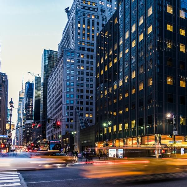 Long exposure of Manhattan street.