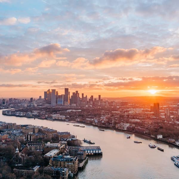 London city at sunrise.