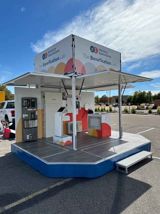 Resource Innovations' Benefication Lab setup outside on a sunny day