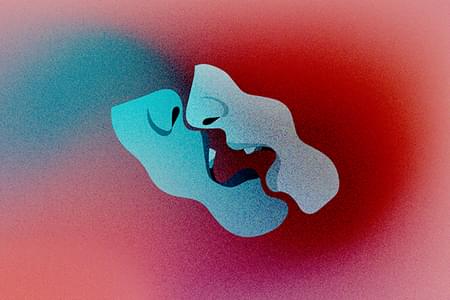 Giddy Abstract illustrations of 2 faces