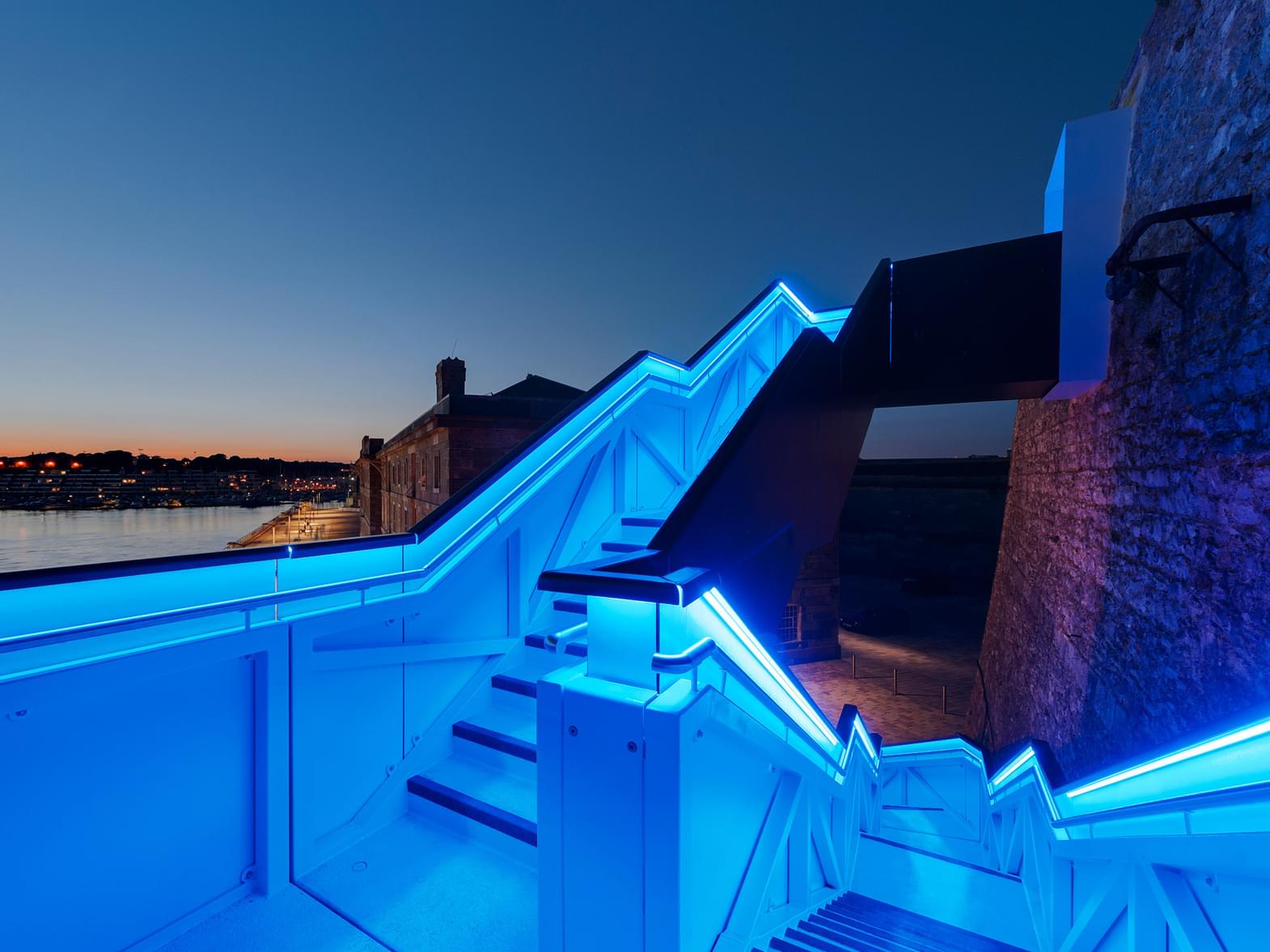 Royal William Yard Staircase Plymouth blue 43