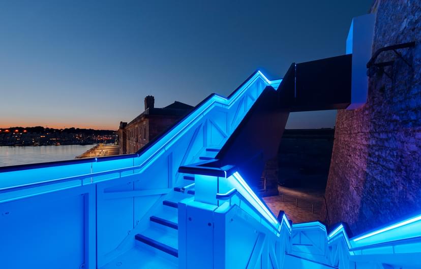 Royal William Yard Staircase Plymouth blue 43