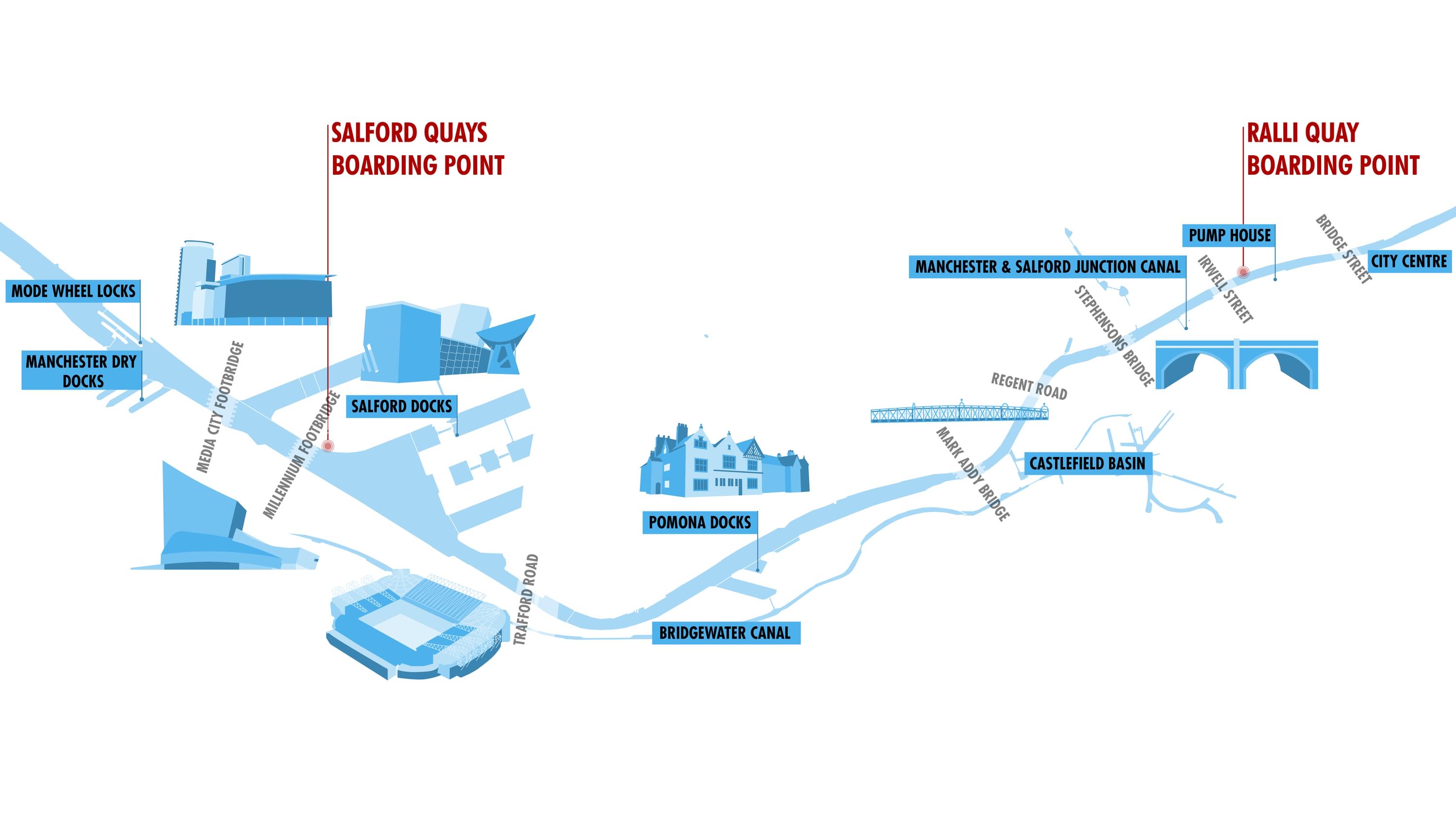 Manchester Rivers Map Manchester River Cruises | City River Tour - Salford Quays Cruise