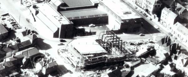 An ariel view of the early construction of the Roses