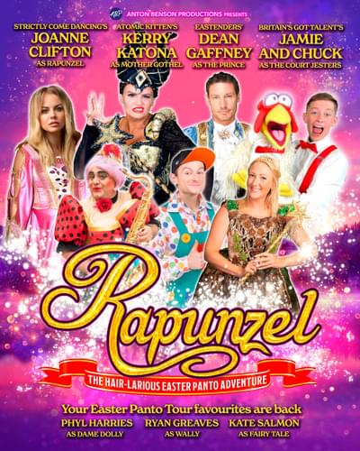 The promotional poster for the Easter Pantomime, Rapunzel
