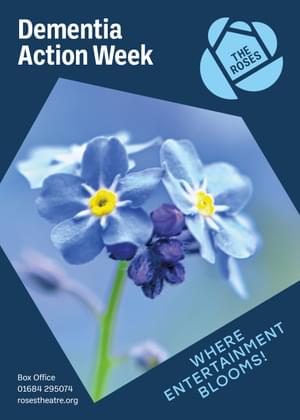 Dementia Action Week leaflet- The front cover images is a forget me knot flower