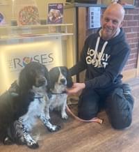 Antony Clarke with his dogs Blu and Miss Molly