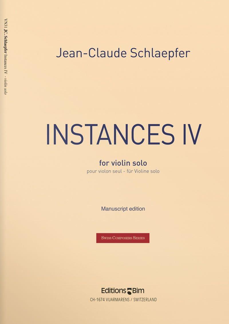 Schlaepfer Jean Claude Instances Iv Vn31