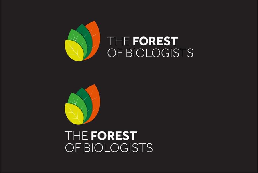The Forest of Biologist logo, horizontal and stacked