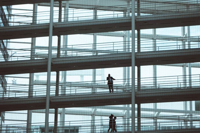 People in different floors