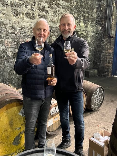 Andrew touring Glen Scotia with Ian McAllister.