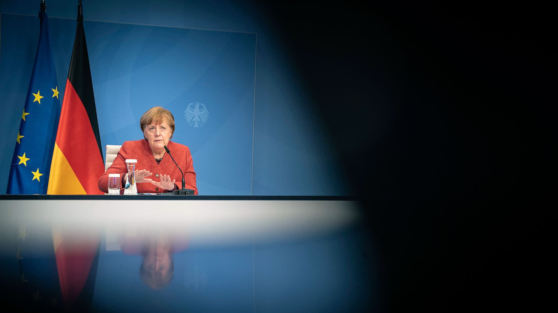 Angela Merkel bei einer Pressekonferenz