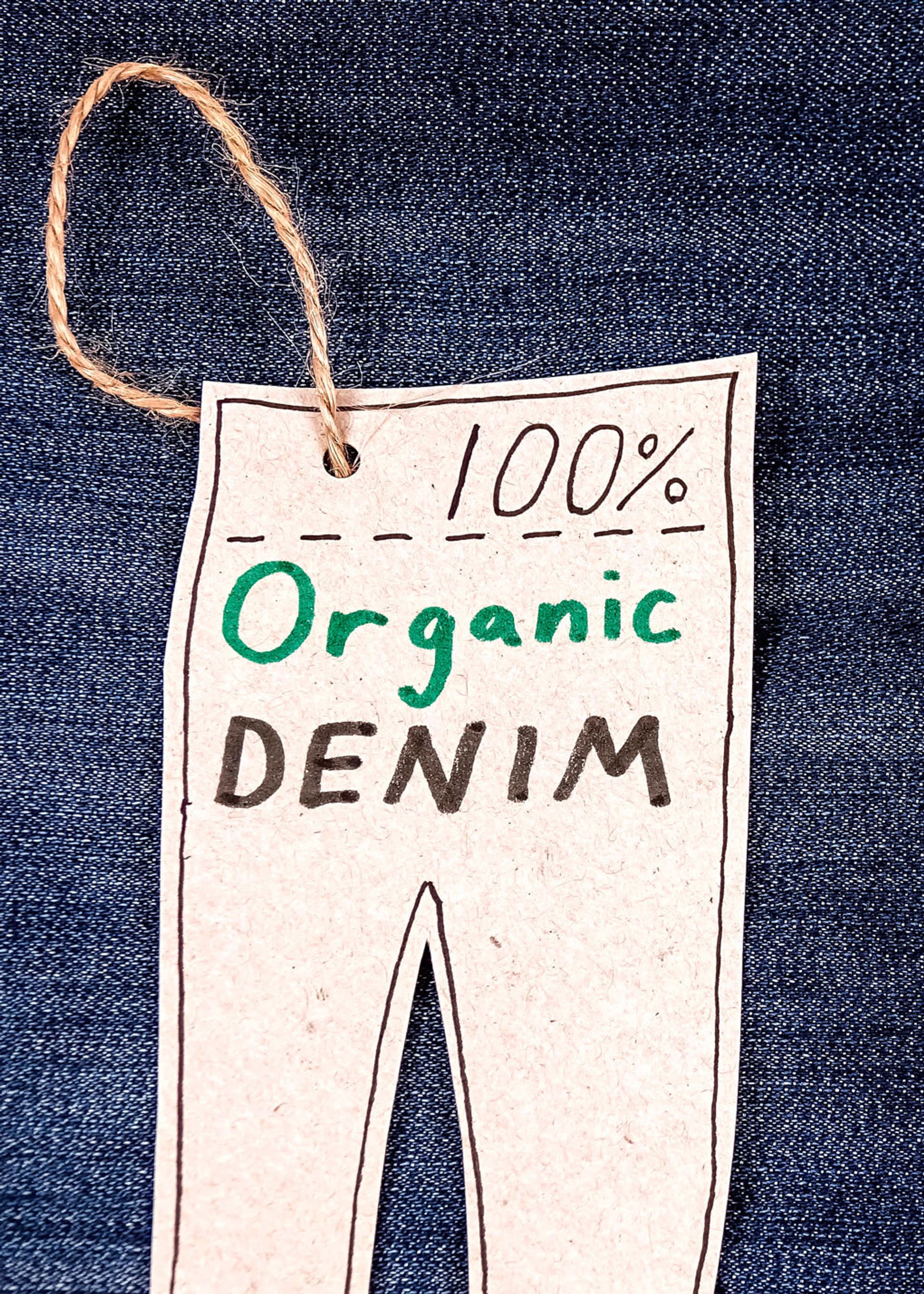 100% organic denim label