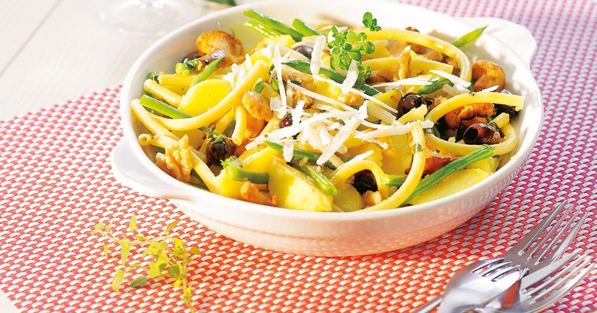 Ligurische Nudel Kartoffel Pfanne Schrot Korn