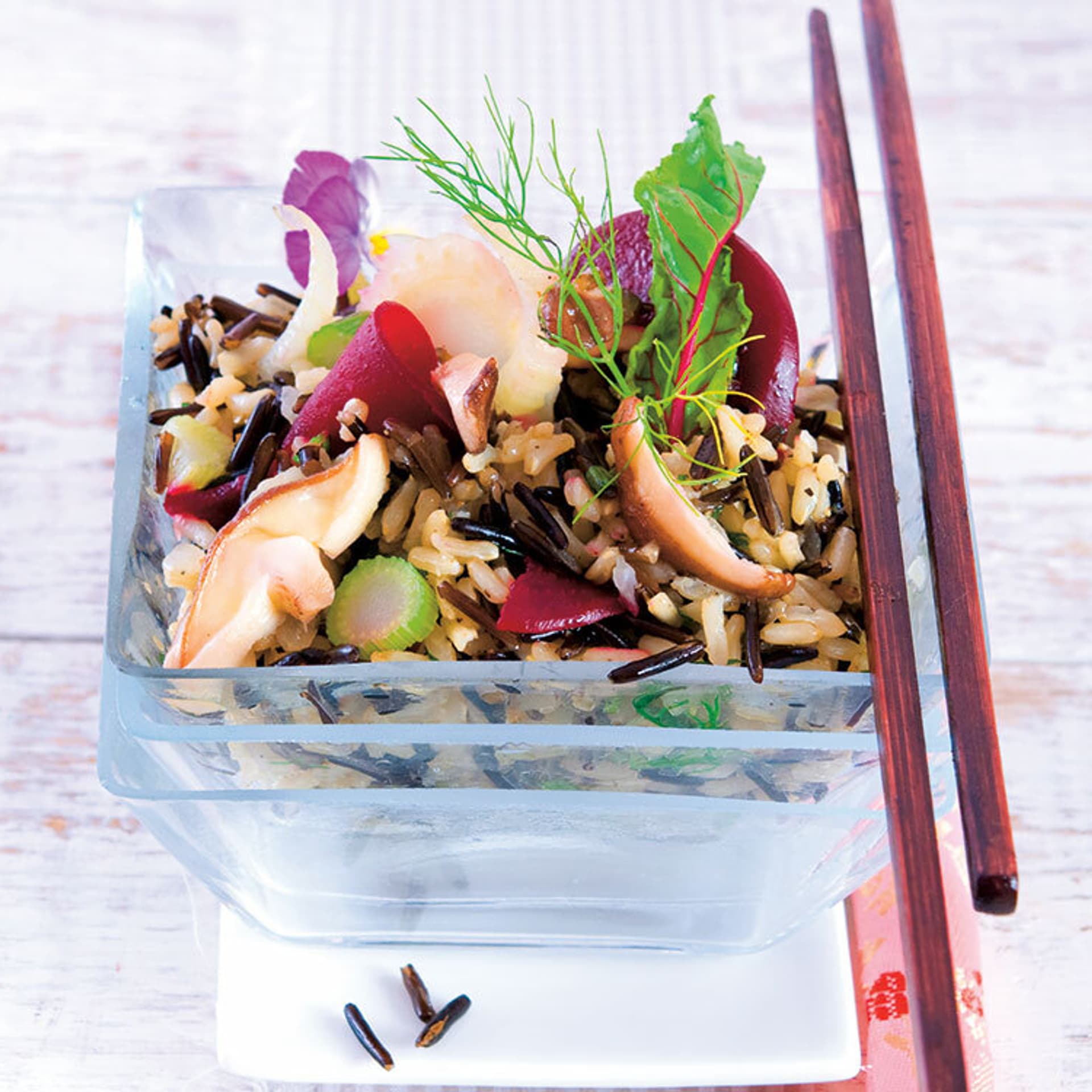 Wildreis-Salat mit Shiitake-Pilzen