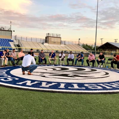 Dads Club Meeting on Field