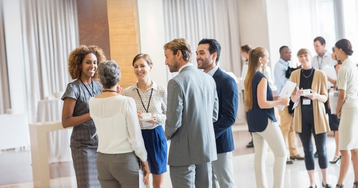 Healthcare professionals at a conference