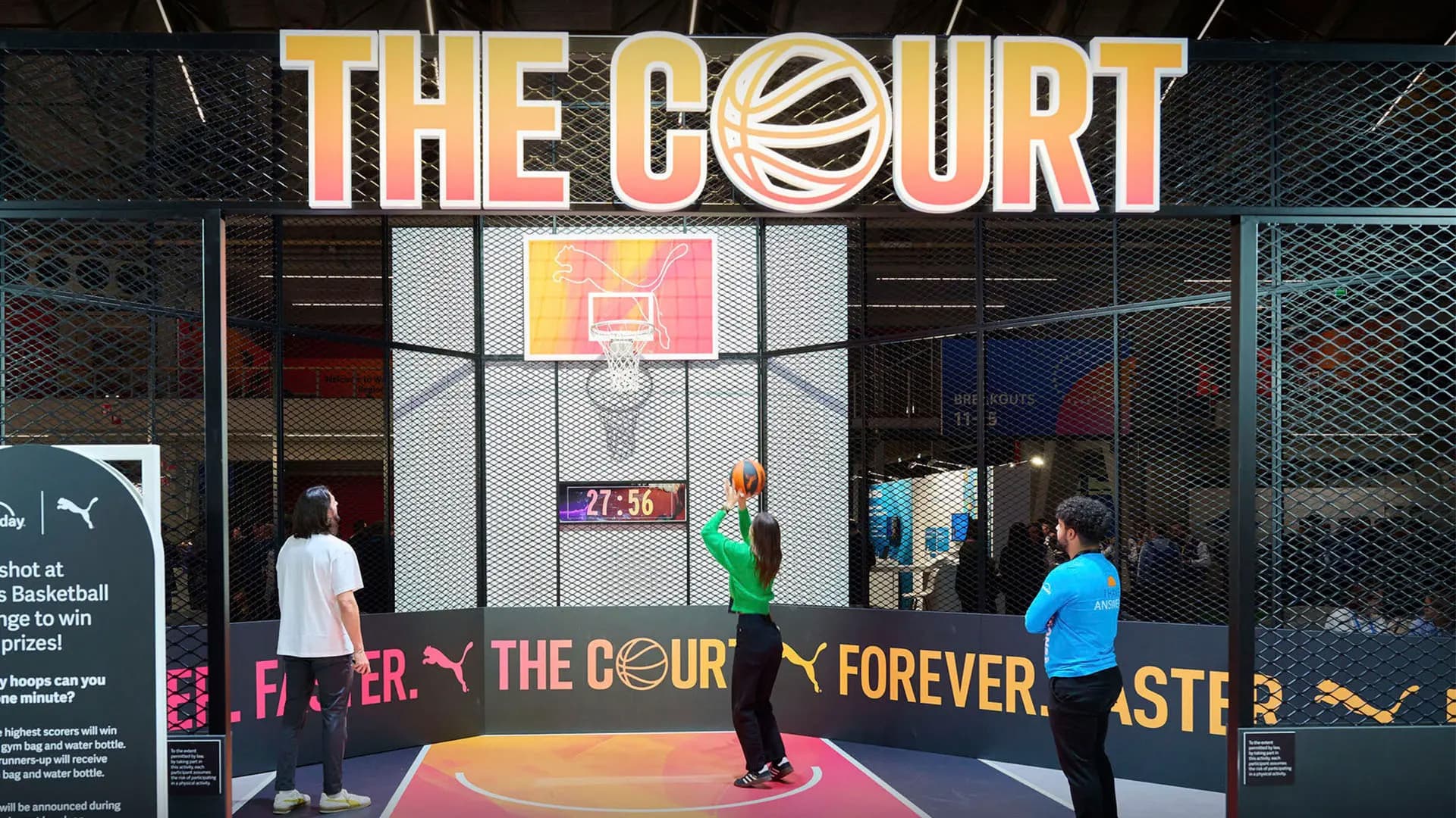 Interactive basketball challenge the court event