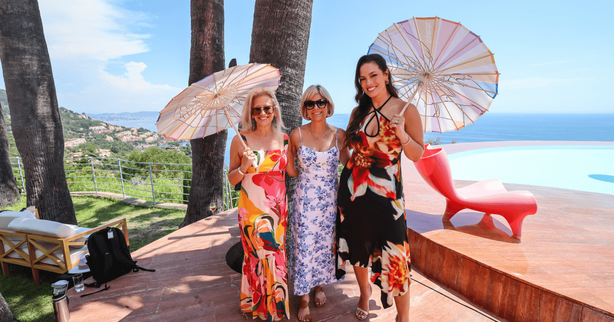 Marketing Vanguard Guests with Parasols at Le Palais Bulles Poolside