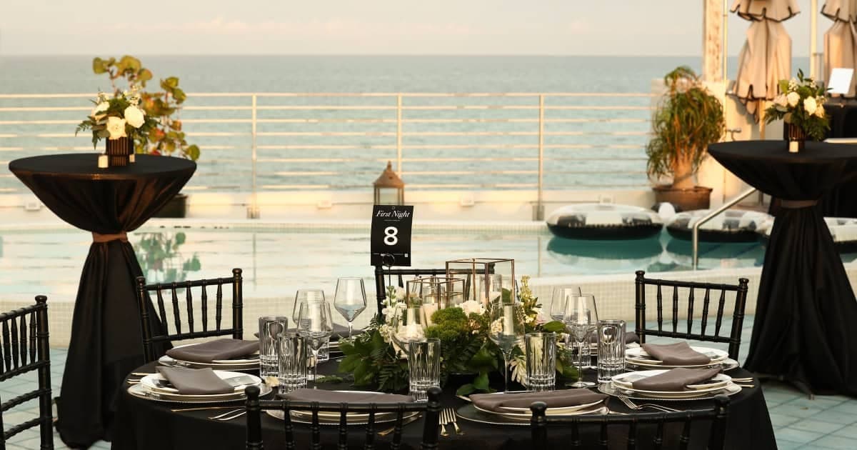 First Night tablescape design by Sparks at Soho Beach House