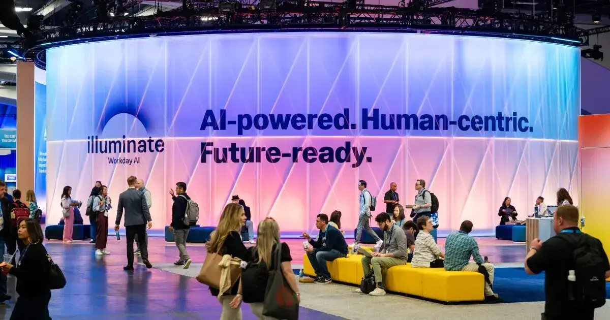 Workday Rising 2025 AI-Powered Human-Centric Theme Wall