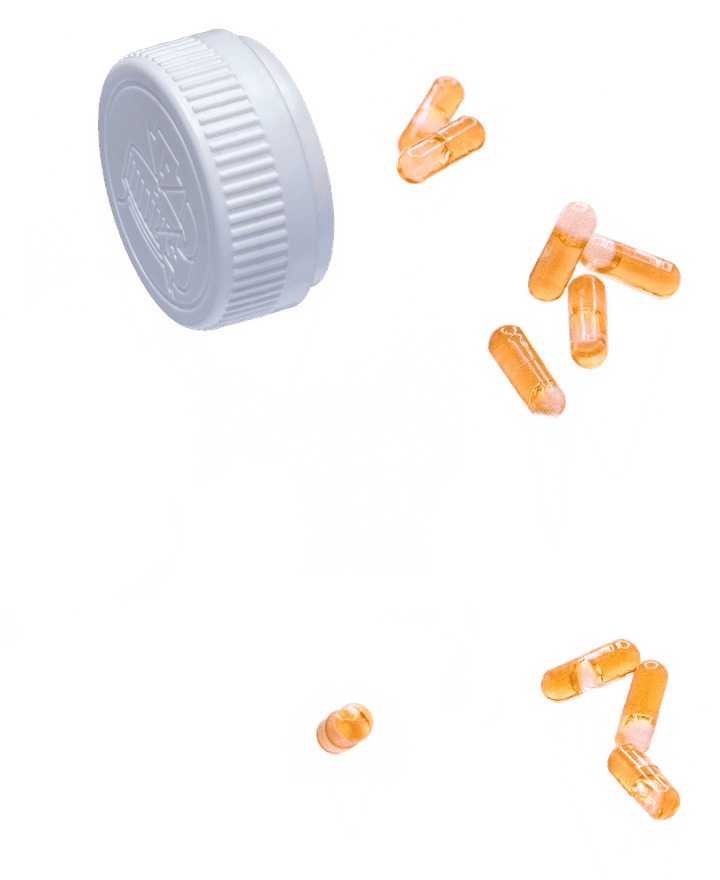 Panhash cbd capsules floating foreground