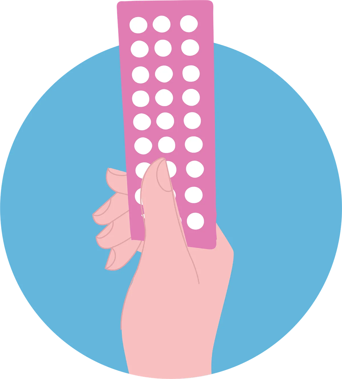 Contraception Pill Stripe Hand illustration 4x 8
