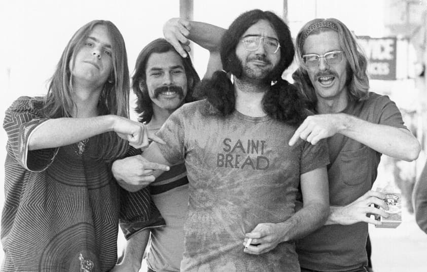 A Saint Bread shirt is shown photoshopped into an image of the Grateful Dead.
