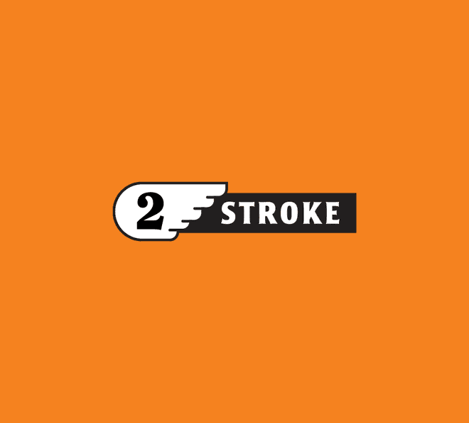 Various Two Stroke logos shown in a GIF.