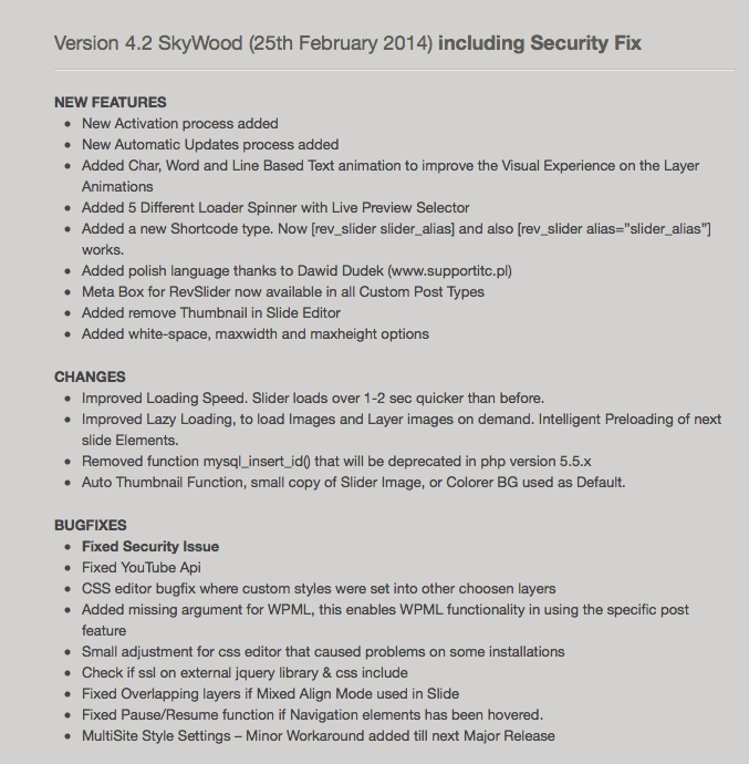 Slider Revolution Changelog Slider Revolution Changelog