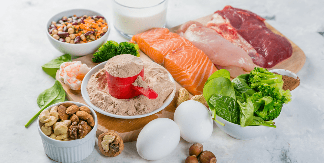 a table with all protein food