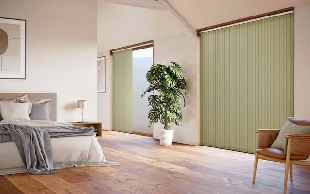 Vertical patio doors bedroom