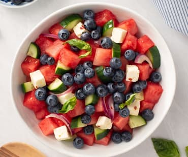 Blueberry & Watermelon Salad with Marinated Feta