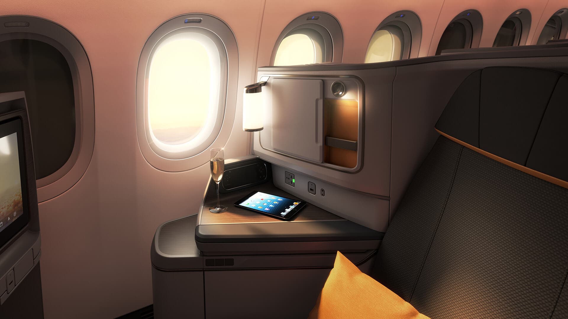 777X Business Class seating and window