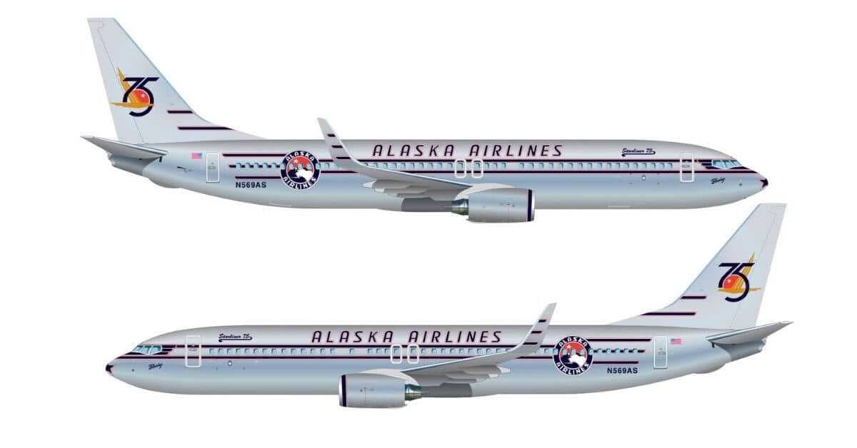 Alaska Airlines 75th Anniversary livery design