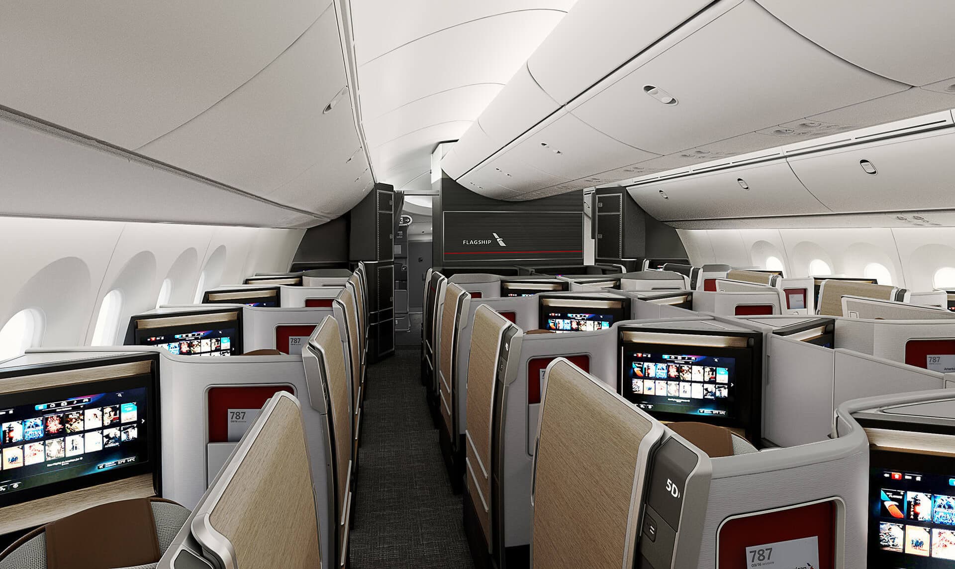 American Airlines B787 Dreamliner Business Class Cabin