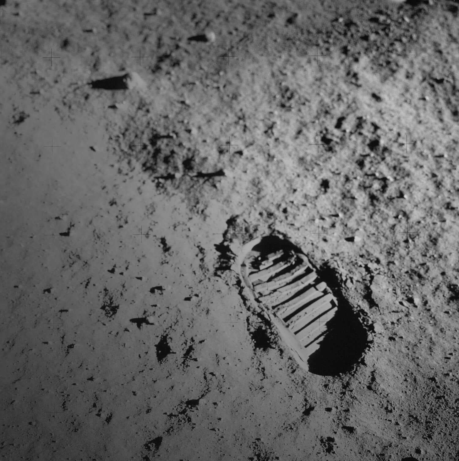 Footprint on the moon's surface