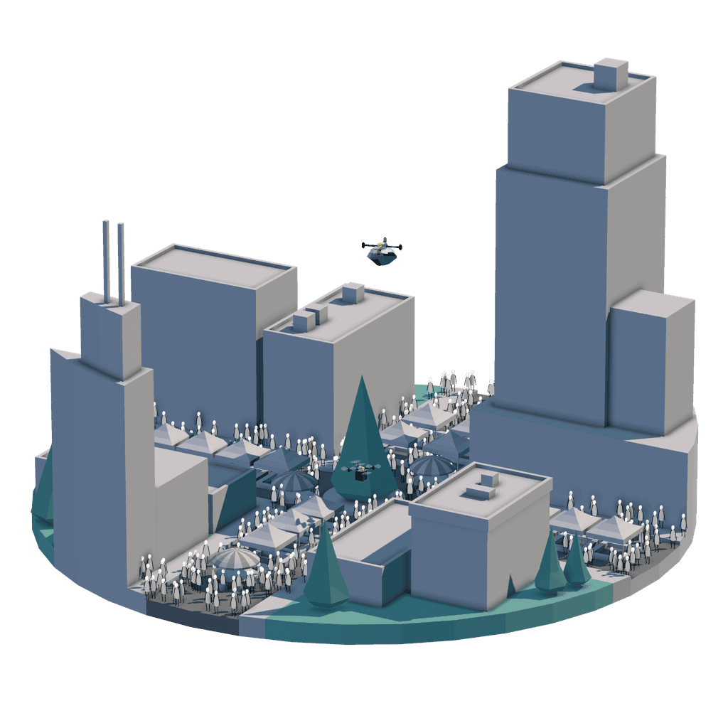 gray 3D city illustration
